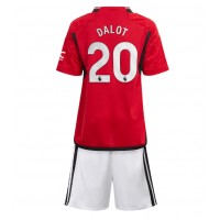 Camisa de time de futebol Manchester United Diogo Dalot #20 Replicas 1º Equipamento Infantil 2023-24 Manga Curta (+ Calças curtas)